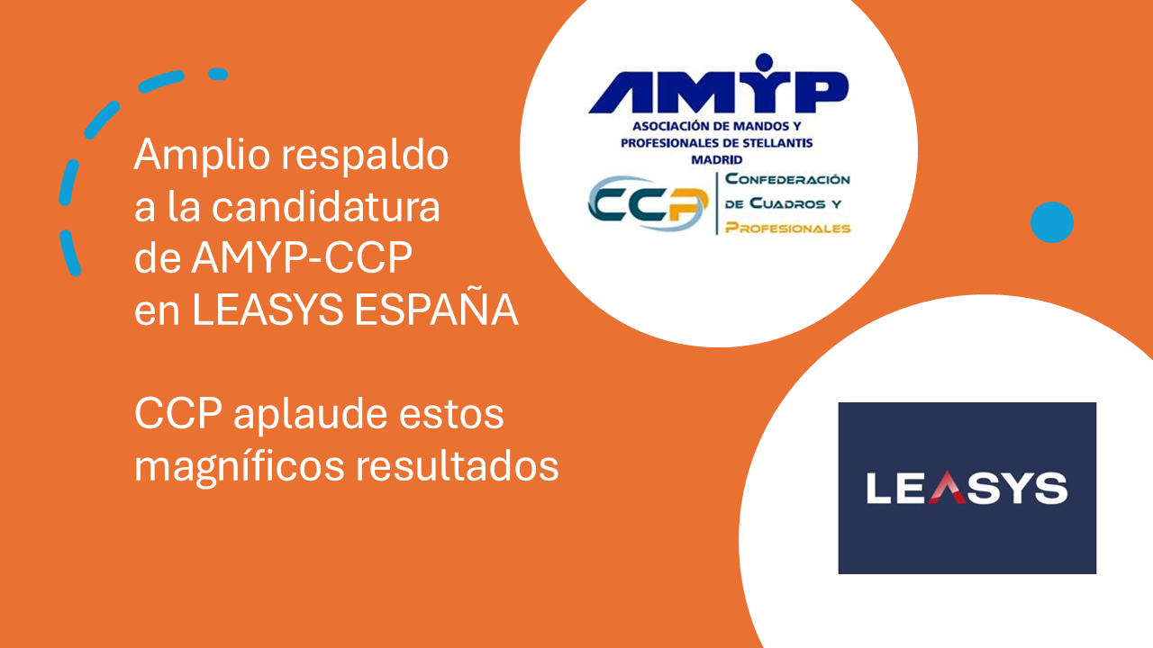 AMYP-CCP obtiene 2 delegados en las primeras elecciones de LEASYS ESPAÑA